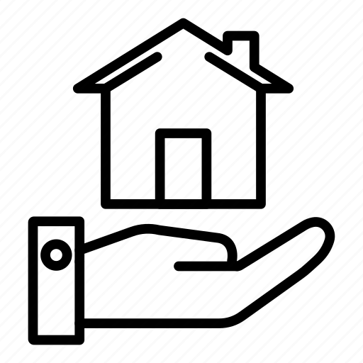 Filled, hand, holding, home, house, mortgage, solid icon - Download on Iconfinder