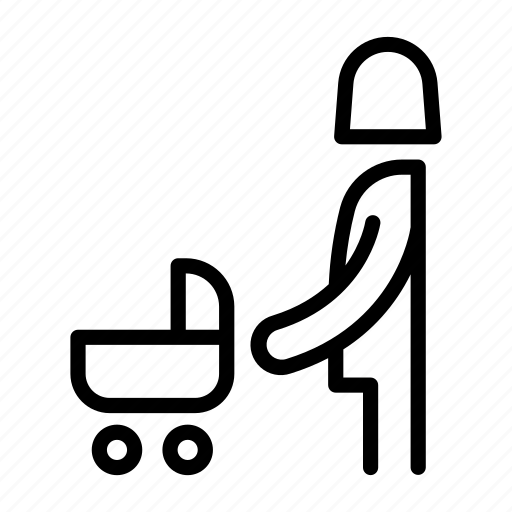 Mum, baby, mother, mom, stroller icon - Download on Iconfinder