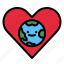 earth, love, globe, planet, heart 