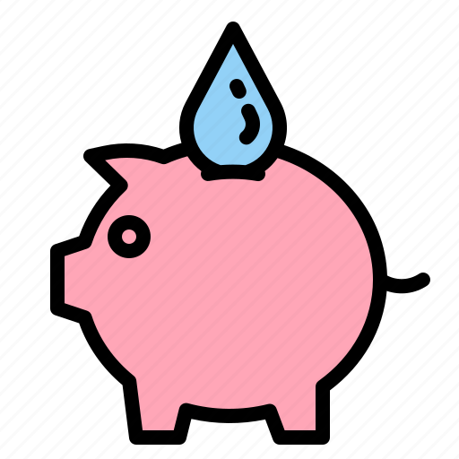 Water, save, ecology, piggy, bank icon - Download on Iconfinder