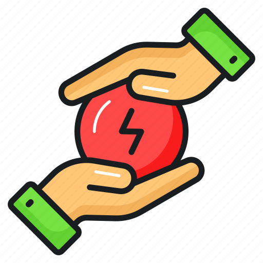 Save, power, energy, hand, care, thunderbolt, bolt icon - Download on Iconfinder