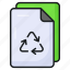 paper, recycling, recycle, reprocess, document, reuse, sheet 