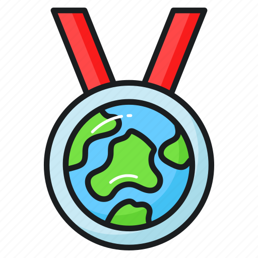 Eco, ecology, medal, badge, winner, ecological, globe icon - Download on Iconfinder