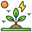 green, energy, power, plant, leaves, thunderbolt, bolt 