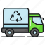 recycle, truck, trash, recycling, transportation, vehicle, transport 