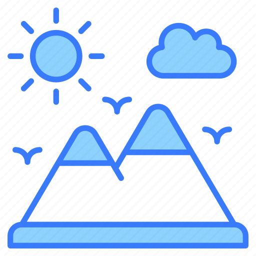 Mountain, hill, station, landscape, sun, cloud, scene icon - Download on Iconfinder