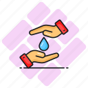 save, care, water, hands, protection, aqua, droplet