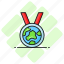 eco, ecology, medal, badge, winner, ecological, globe 