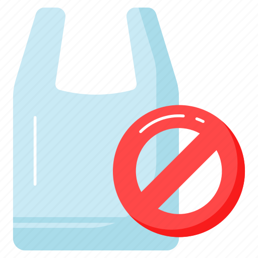 No plastic, bag, polythene, prohibited, pollution, plastic, free icon - Download on Iconfinder