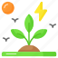 green, energy, power, plant, leaves, thunderbolt, bolt 