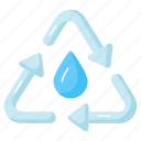 water, recycling, recycle, arrows, drop, droplet, reuse