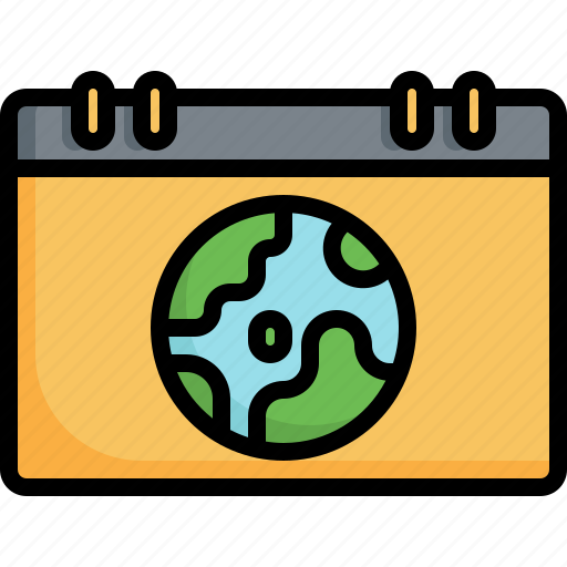 Calendar, date, earth, day, ecology, environment, globe icon - Download on Iconfinder