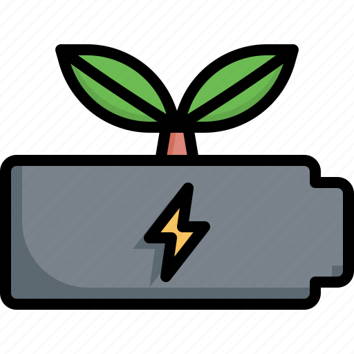 Battery, plant, green, power, ecology, environment, charging icon - Download on Iconfinder