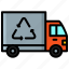 recycling truck, truck, garbage, ecology, trash, recycling 