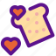 bread, cake, heart, lady 