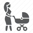 baby, carriage, child, love, mom, mother, woman