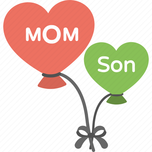 Balloons, greeting, mom heart, mother son relation, son heart icon - Download on Iconfinder
