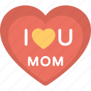 banner, heart logo, mom love, mother day badge, mother day card