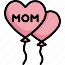 mom, heart, balloon, mother, mothers, day