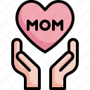 heart, love, mom, mothers, day, hand