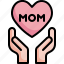 heart, love, mom, mothers, day, hand 