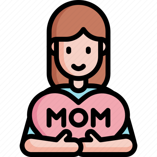 Daughter, mom, girl, mothers, day, heart, love icon - Download on Iconfinder