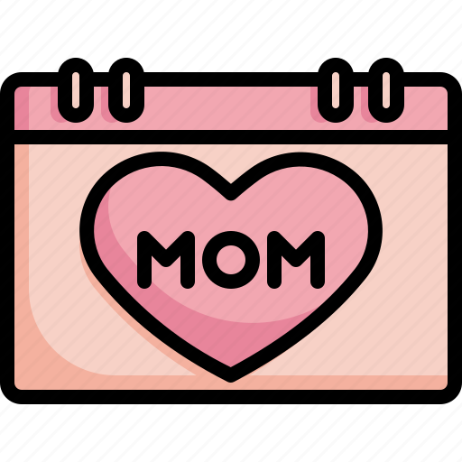 Calendar, heart, mom, mothers, day, mother, date icon - Download on Iconfinder