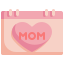 calendar, heart, mom, mothers, day, mother, date 