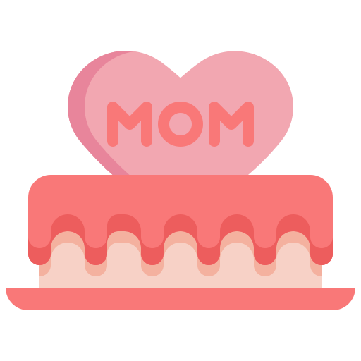Dessert, cake, mothers, day, mom, heart icon - Free download