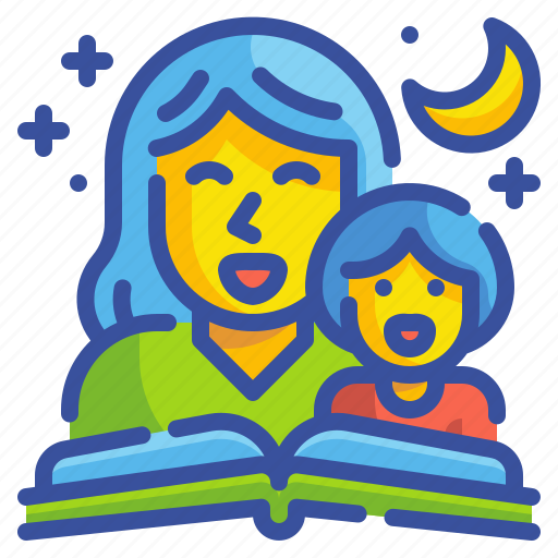 Baby, book, fable, kid, mother, read, tale icon - Download on Iconfinder
