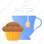 afternoon, tea, teacup, beverage, cupcake, bakery, sweet 