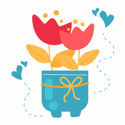 Flower, gift, appreciation, pot, mother’s day, mother, mom sticker - Download on Iconfinder