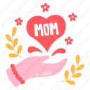 hands up, heart, appreciation, love mom, mother’s day, mother, mom, celebration, sticker