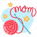 knitting yarn, gift, wool, craft, mother’s day, mother, mom, celebration, sticker