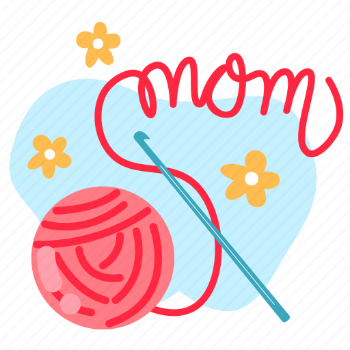 Knitting yarn, gift, wool, craft, mother’s day, mother, mom sticker - Download on Iconfinder
