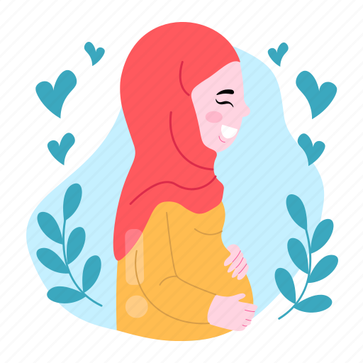 Pregnant woman, muslim, hijab, pregnant, mother’s day, mother, mom sticker - Download on Iconfinder