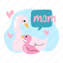 swan, animal, cute, love, mother’s day, mother, mom, celebration, sticker