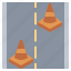 broken, cone, danger, line, transport, transportation, warning 