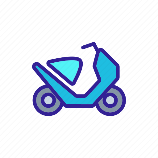 Bike, contour, delivery, moped, motorbike, package icon - Download on Iconfinder