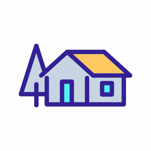 Alps, contour, forest, house, monochrome, nature icon - Download on Iconfinder