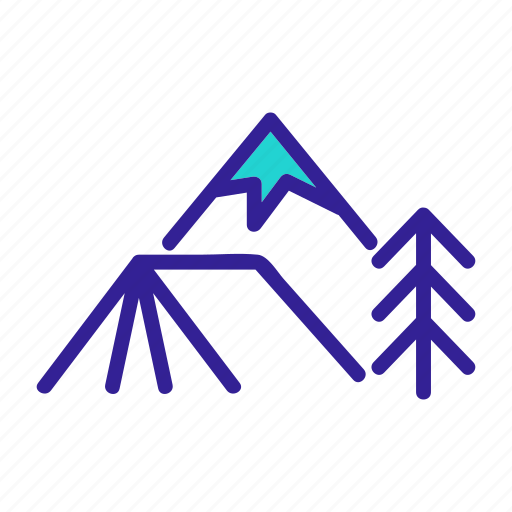 Abstract, alps, contour, element, tent icon - Download on Iconfinder