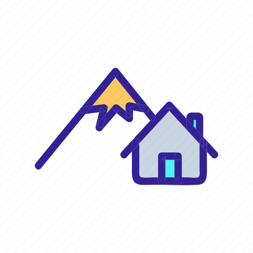 Alps, apartment, art, contour, house, silhouette icon - Download on Iconfinder