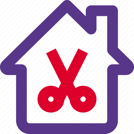 Home, scissors, house, cut icon - Download on Iconfinder