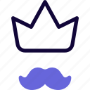 crown, moustache, king, style