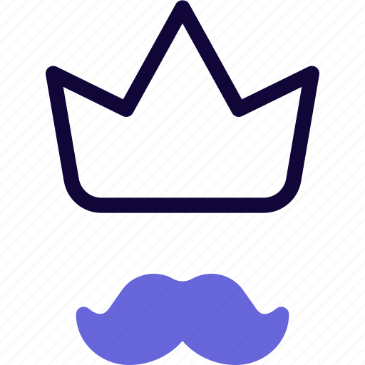 Crown, moustache, king, style icon - Download on Iconfinder