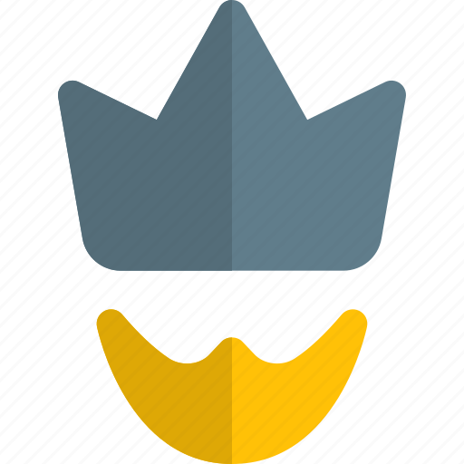 Crown, beard, king, fashion icon - Download on Iconfinder