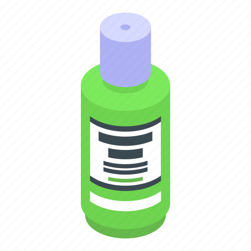 Green, mouthwash, isometric icon - Download on Iconfinder
