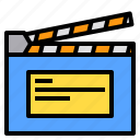 clapperboard, film, movie, play, video 