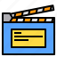 clapperboard, film, movie, play, video 