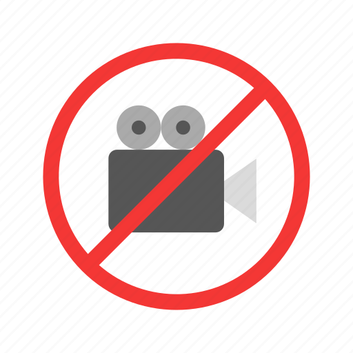 Camera, no filming, no recording, rules, signage, video, video camera icon - Download on Iconfinder